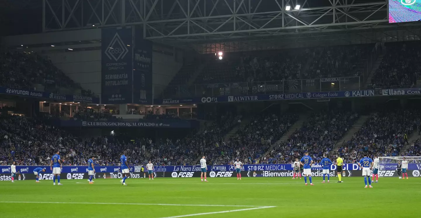 Oviedo and Espanyol players protested against La Liga's decision to hold a league fixture in the United States. Image: Getty