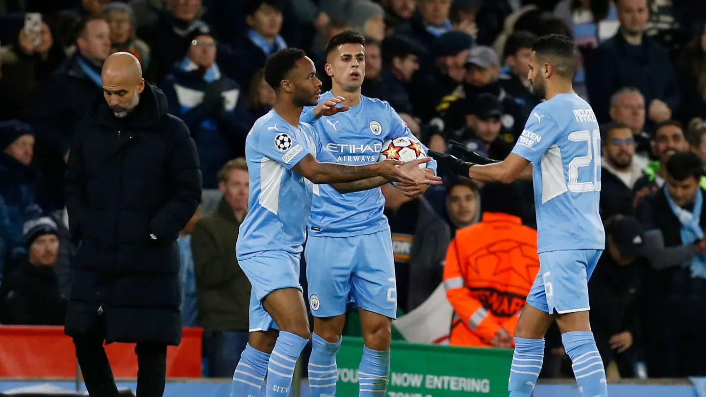 Manchester City forwards Raheem Sterling and Riyad Mahrez (Image: Alamy)
