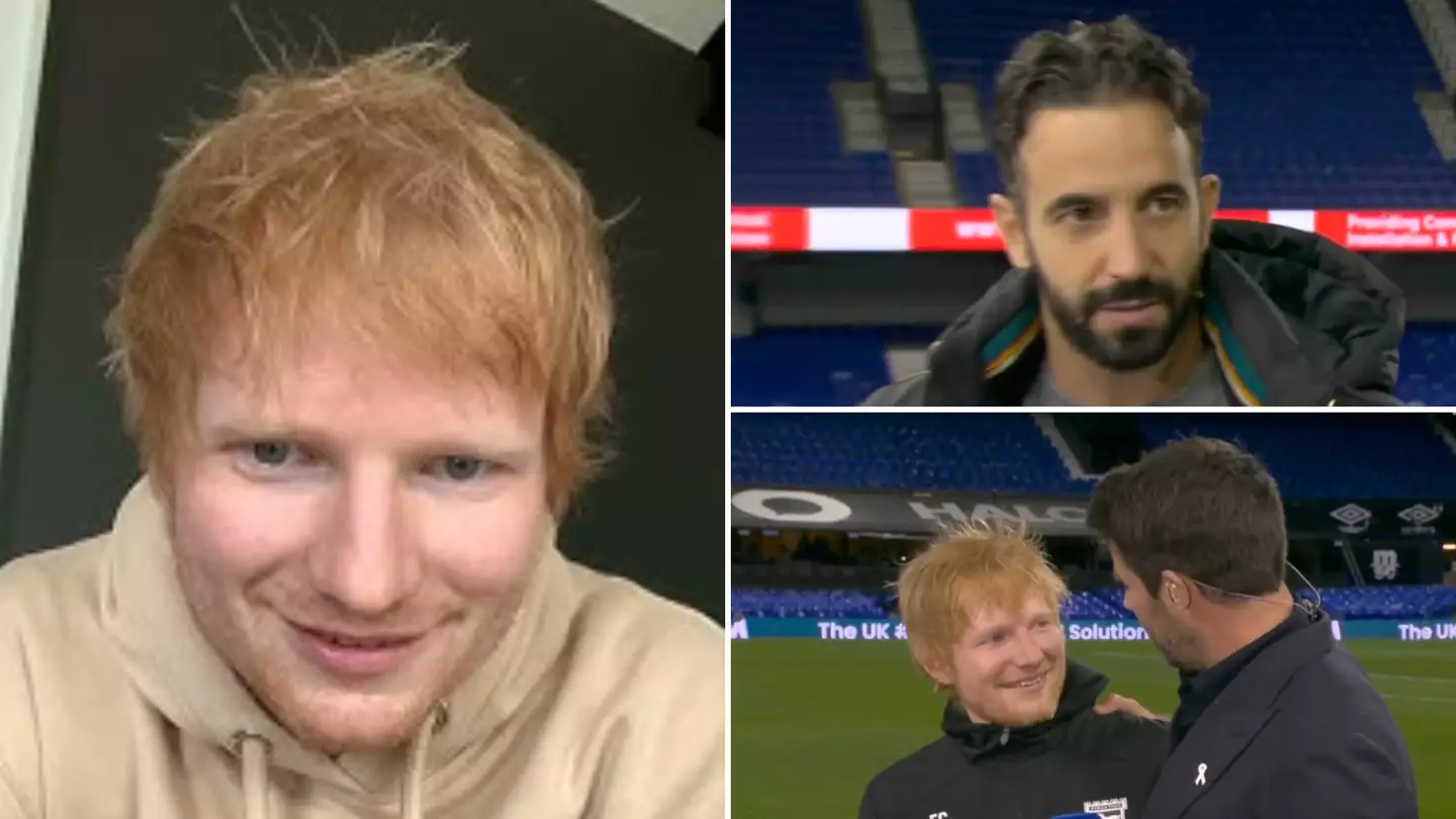 Ed Sheeran breaks silence on awkward Ruben Amorim moment after gatecrashing Sky interview with Man Utd boss