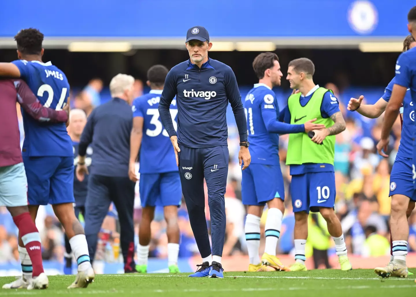 Chelsea Manager Thomas Tuchel after the match at Stamford Bridge. (Alamy)