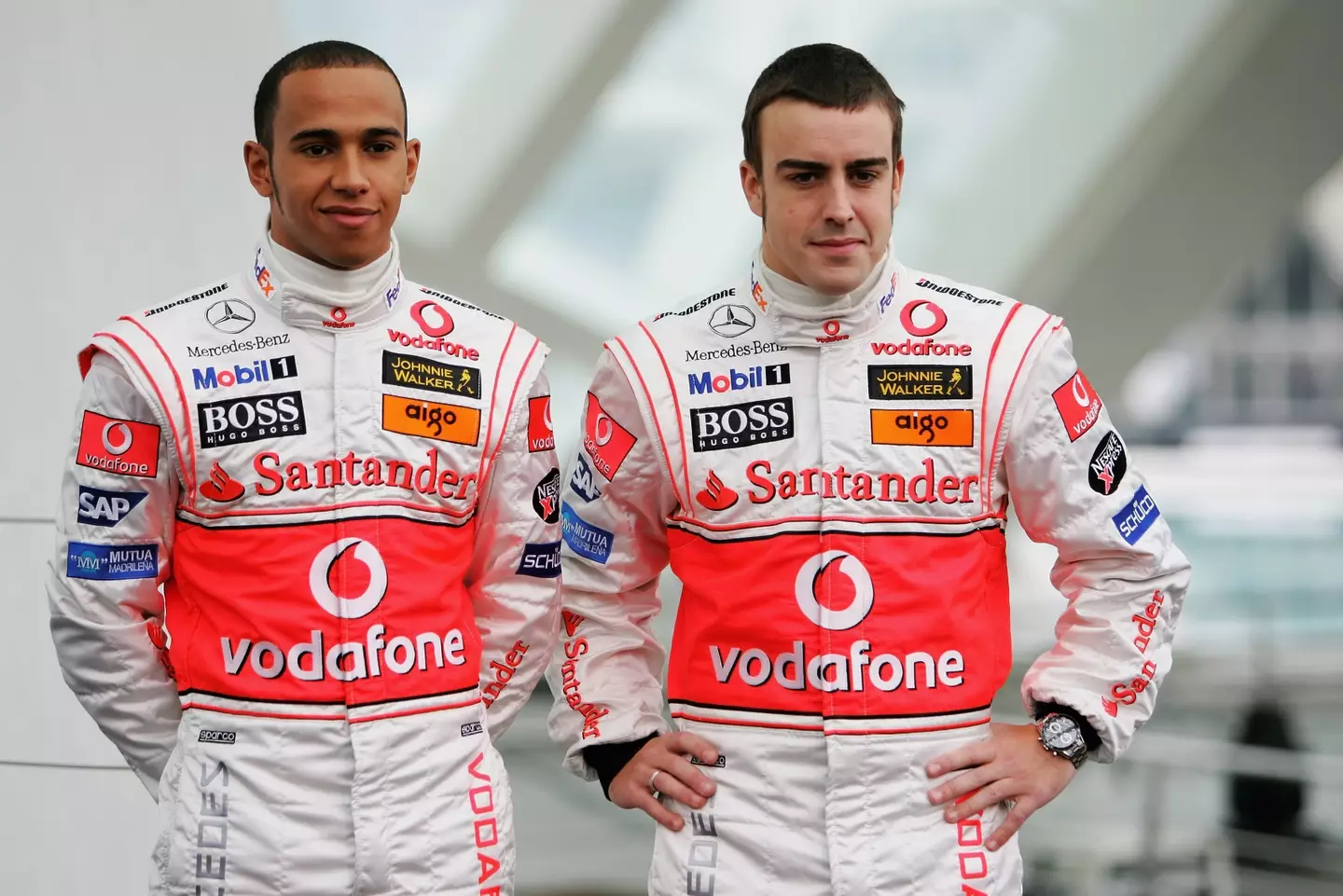 Lewis Hamilton and Fernando Alonso in 2007. Image: Paul Gilham / Staff via Getty