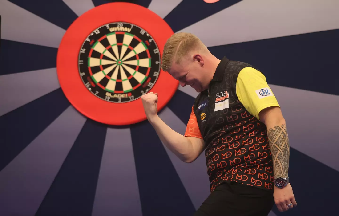 Mike De Decker celebrates after winning the 2024 World Grand Prix final. Image credit: Getty