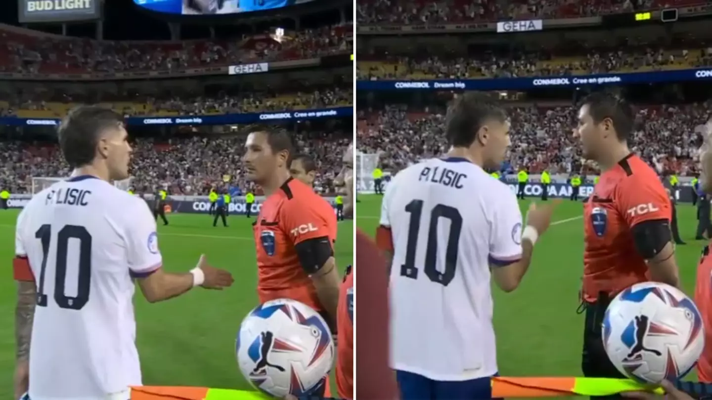 Shocking moment Copa America ref refuses to shake USA captain Christian Pulisic's hand after bust-up