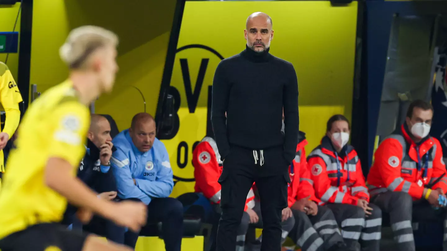 Pep Guardiola of Manchester City during the UEFA Champions League match between Borussia Dortmund (Image: Orange Pics BV/Alamy)