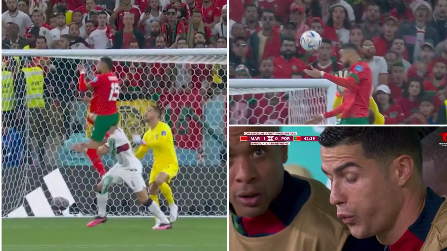 Youssef En-Nesyri defied the laws of physics to to give Morocco the lead vs Portugal, Cristiano Ronaldo was impressed