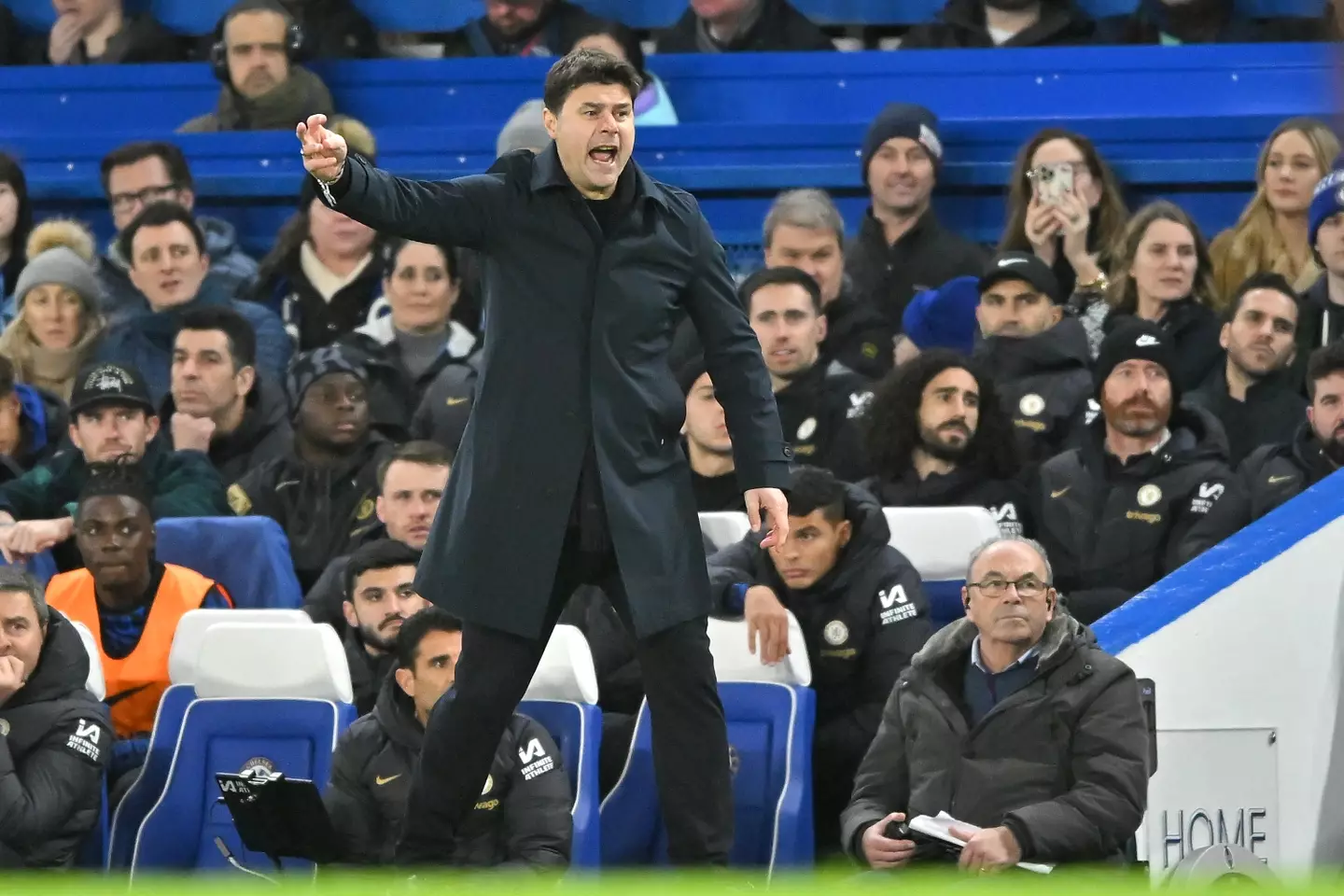 Mauricio Pochettino during Chelsea's game against Crystal Palace. Image: Getty