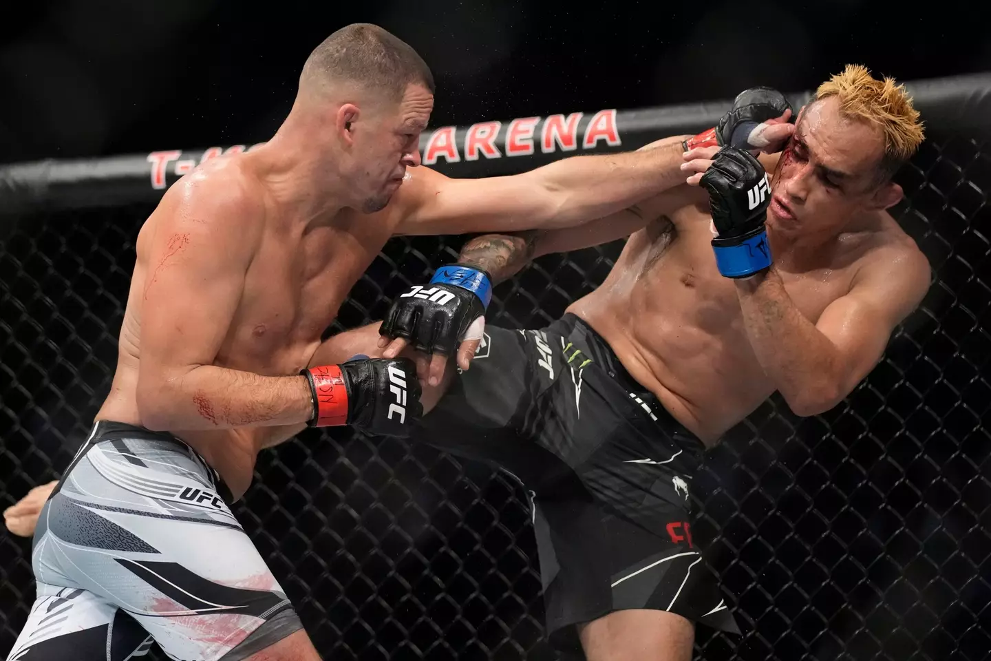 Nate Diaz during his bout against Tony Ferguson. Image: Alamy 