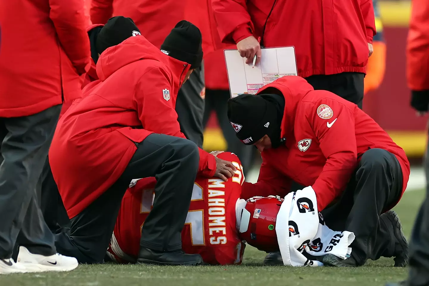 Patrick Mahomes was forced off with injury against the Chargers (Image: Getty)