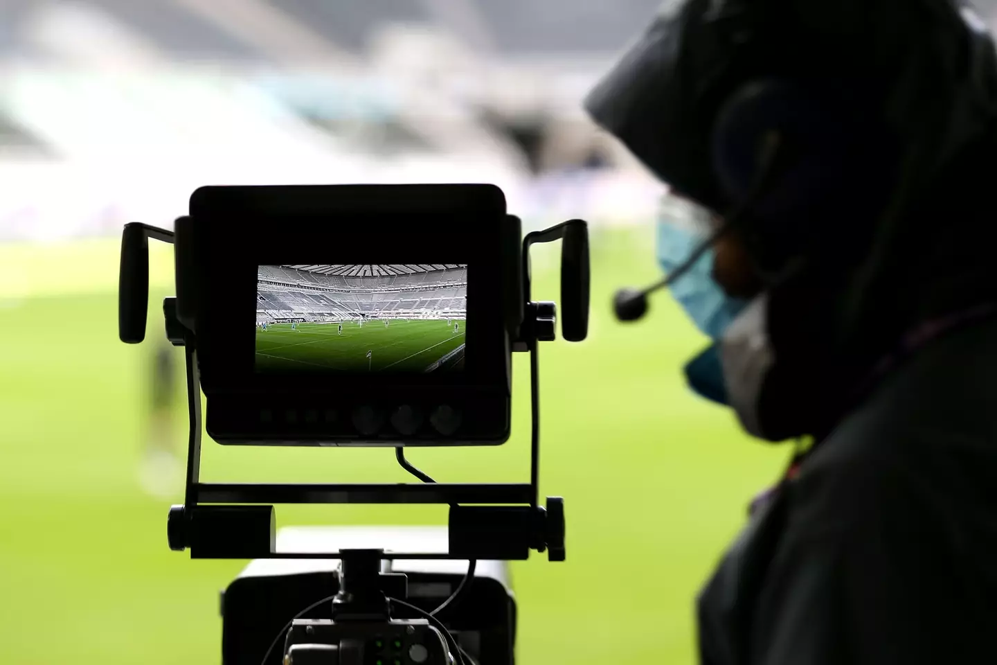 General view of a television camera before the Premier League match. (Alamy)