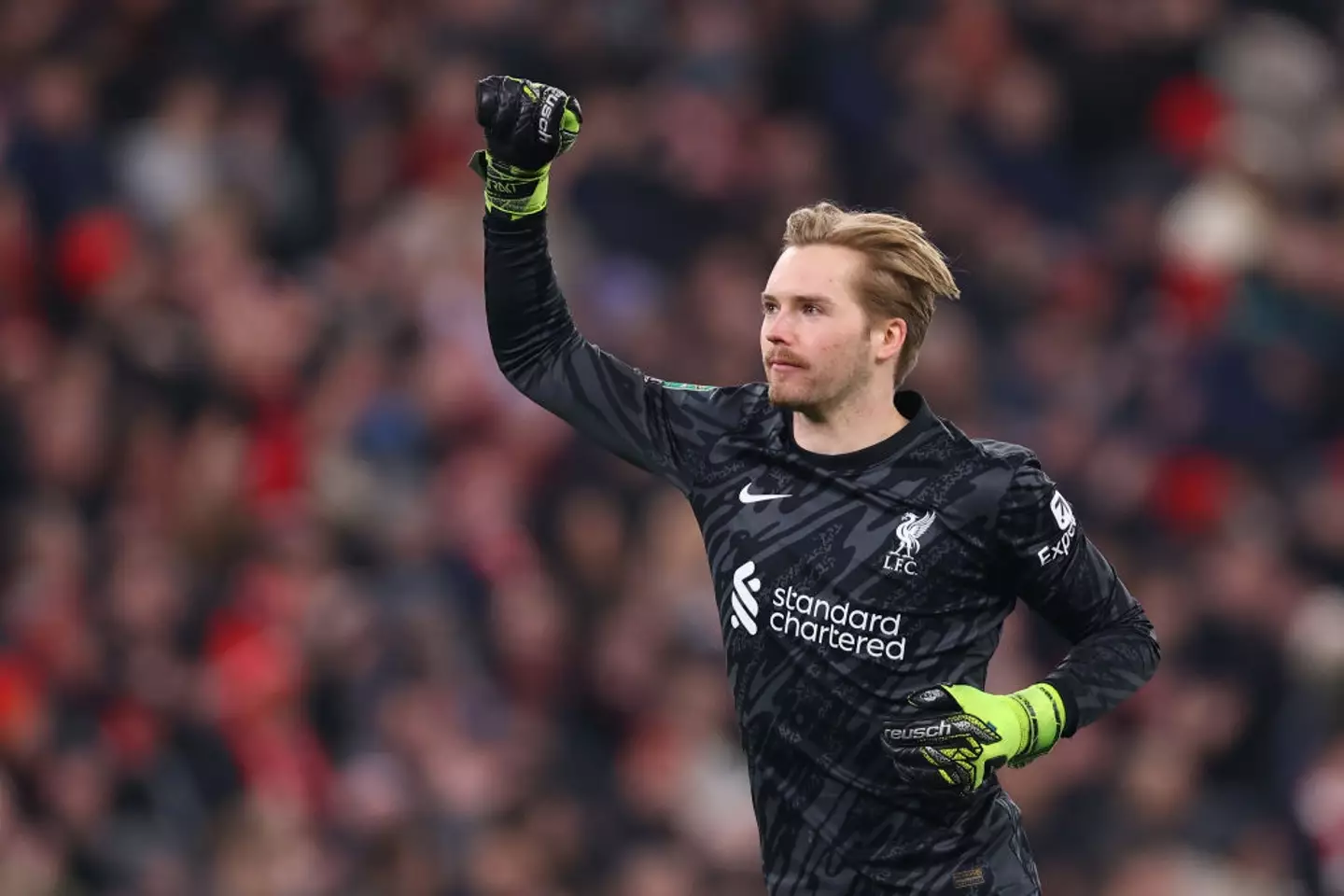 Caoimhin Kelleher kept a clean sheet during Liverpool's 4-0 win over Tottenham on Thursday. (Image: Getty)