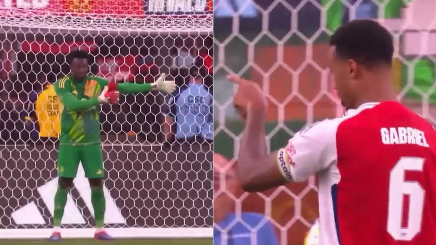 Fans spot Gabriel's furious response after bizarre Andre Onana tactic in Man Utd vs Arsenal penalty shootout