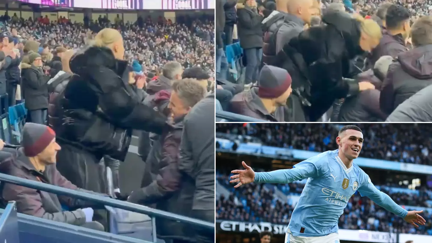 Erling Haaland reaction to Phil Foden's second goal vs Huddersfield is terrifying for the whole Premier League
