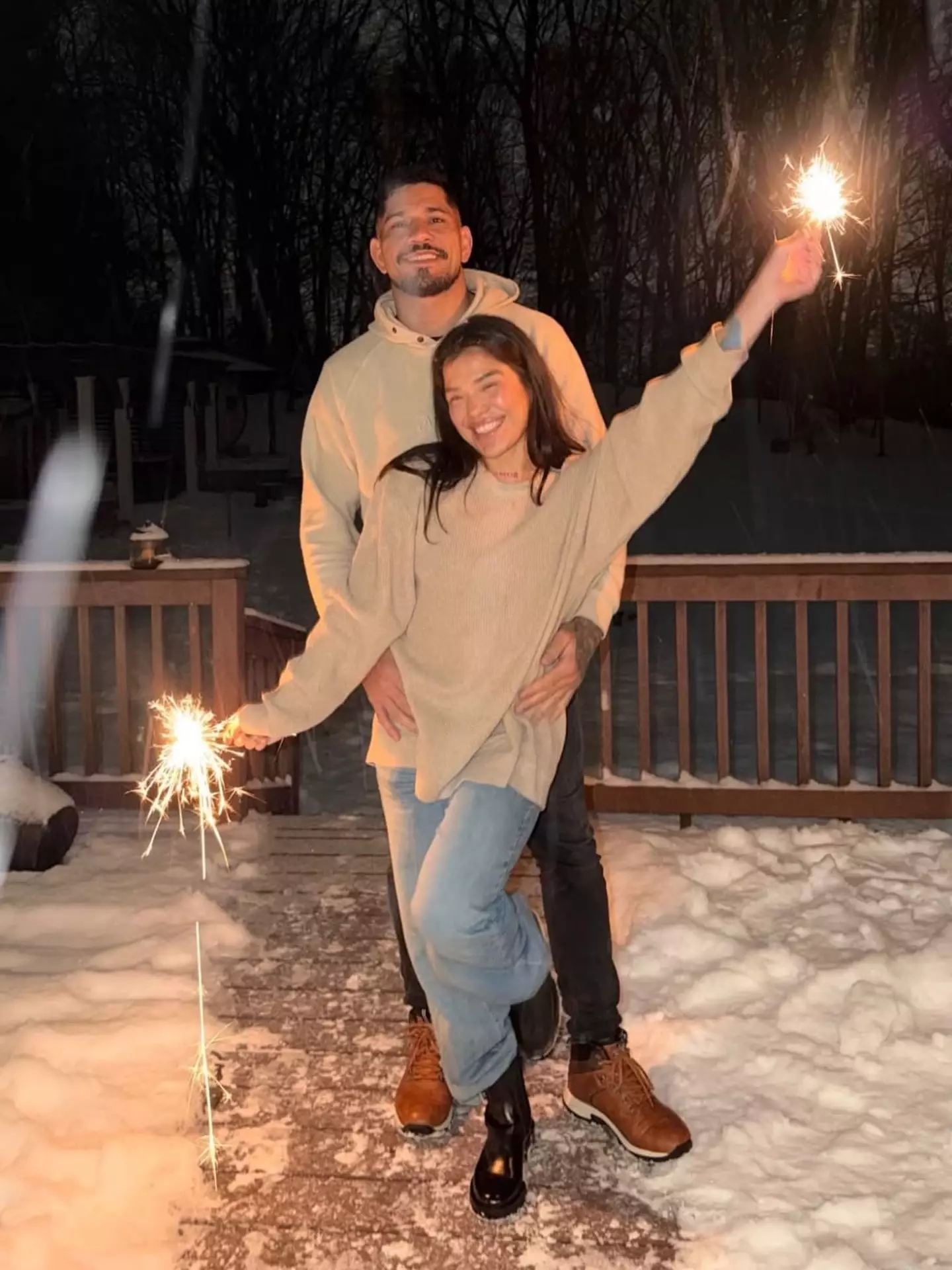 Alex Pereira and Tracy Cortez went public with their relationship on New Year's Eve. Image: Instagram/Alex Pereira