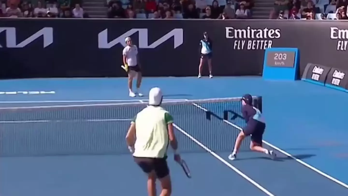 Tennis Ball Boy Caught Ball While Still In Play Leading To Bizarre Rare Moment