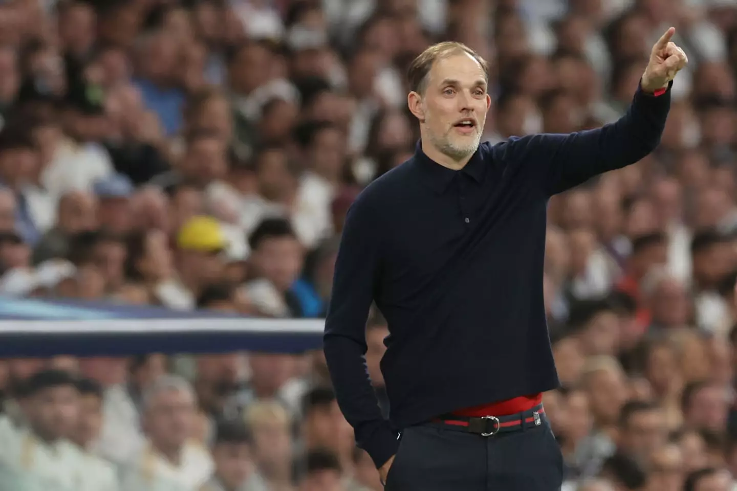 Bayern Munich manager Thomas Tuchel standing on the touchline (