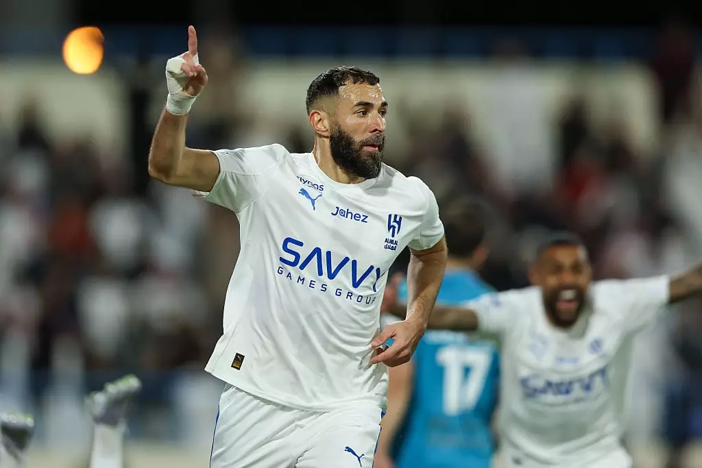 Karim Benzema scored a hat-trick on debut for Al Hilal (Image: Getty)