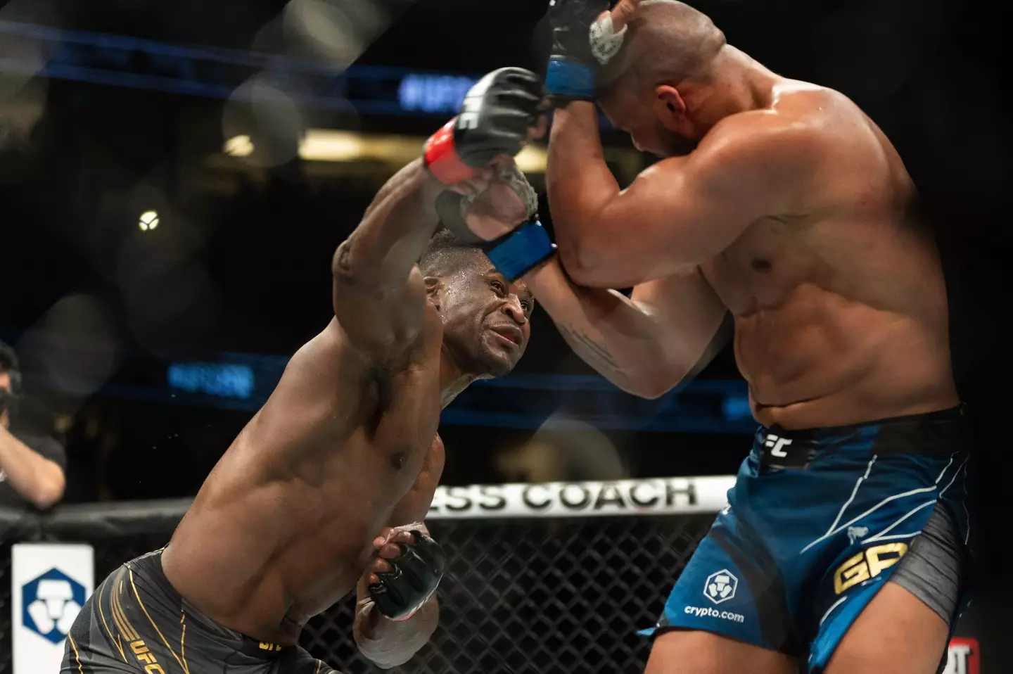 Francis Ngannou during his UFC bout with Ciryl Gane. Image: Alamy