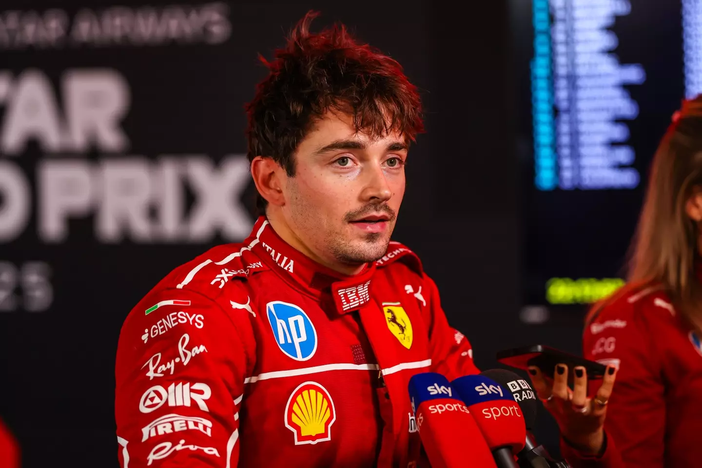 Charles Leclerc following qualifying for the Qatar Grand Prix (Image: Getty)