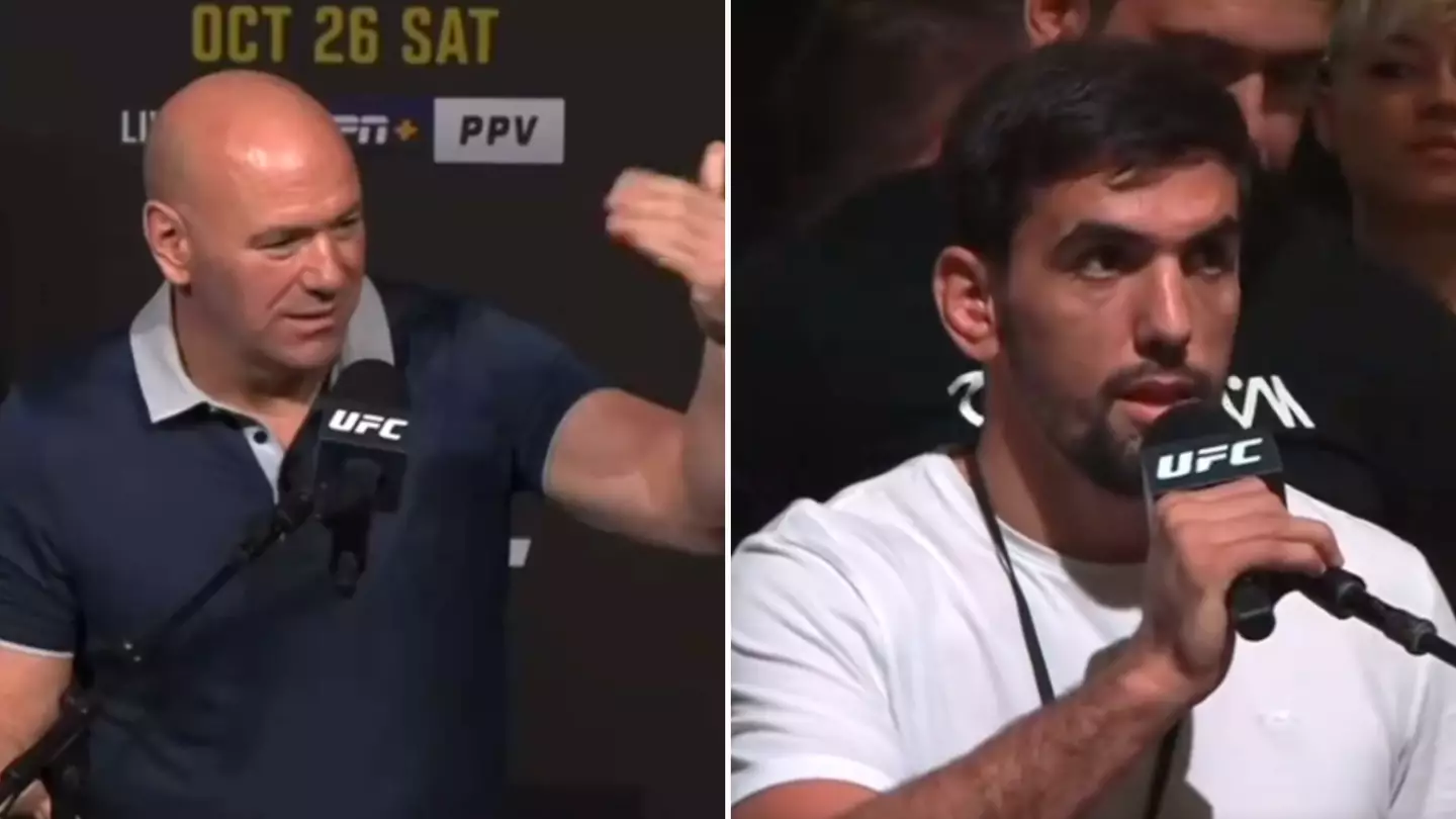 Dana White sends crowd wild after member of the public makes insane demand during live UFC press conference