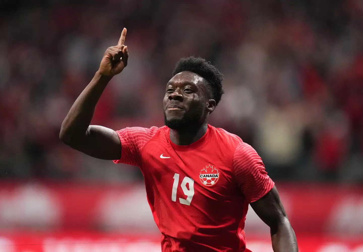 Alphonso Davies pictured in action for Canada (