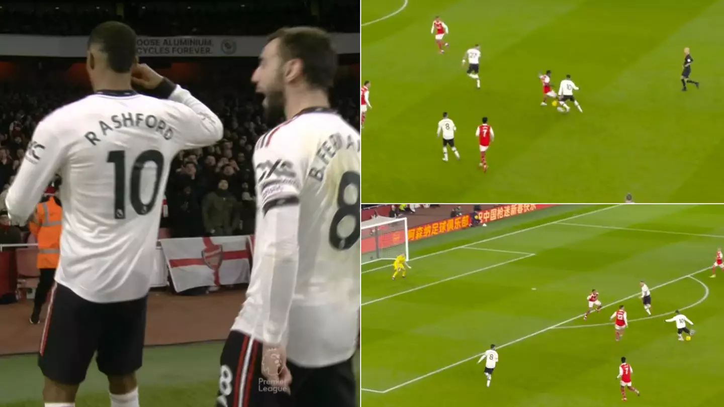 Marcus Rashford puts Man United 1-0 up with stunning 25-yard strike against Arsenal