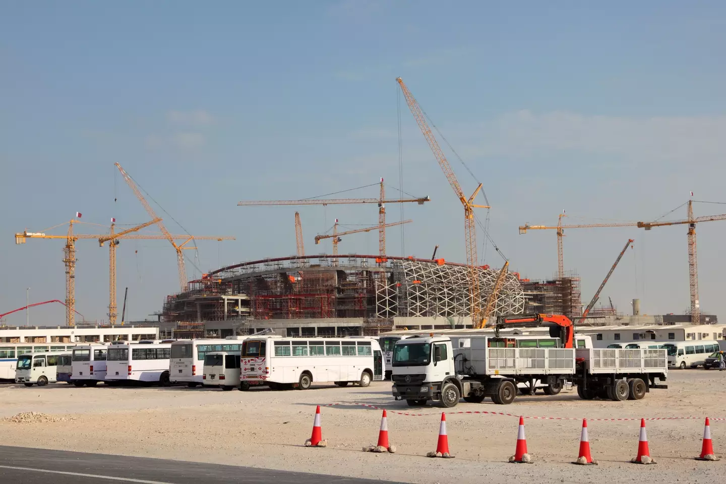 A stadium being constructed in Qatar. (Image