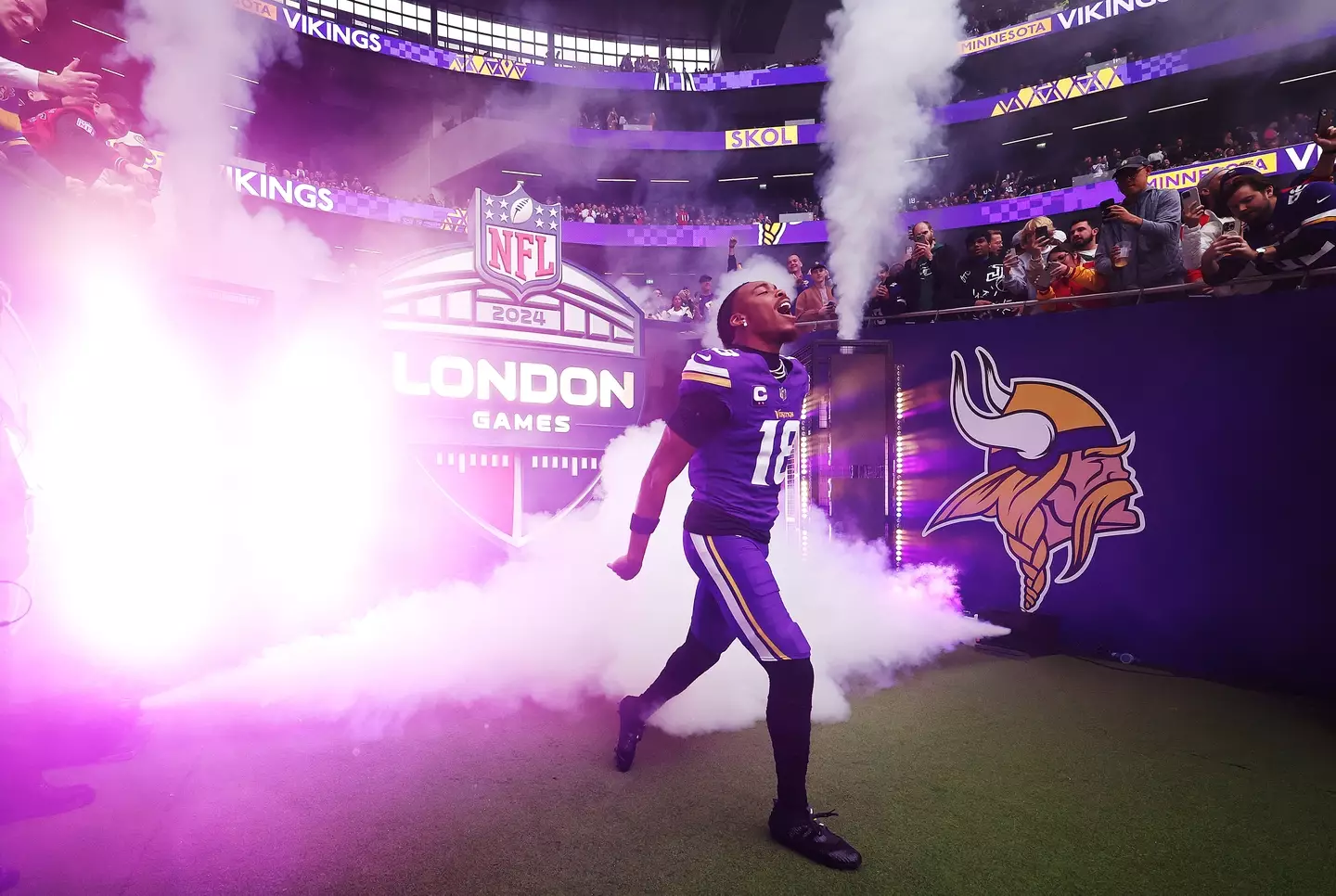 It's the second year in a row for the Minnesota Vikings to play at Tottenham Hotspur Stadium (Photo by Julian Finney/Getty Images)