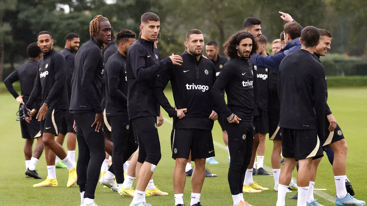 Kai Havertz with his Chelsea teammates in training ahead of Champions League clash vs FC Salzburg. (Chelsea FC)