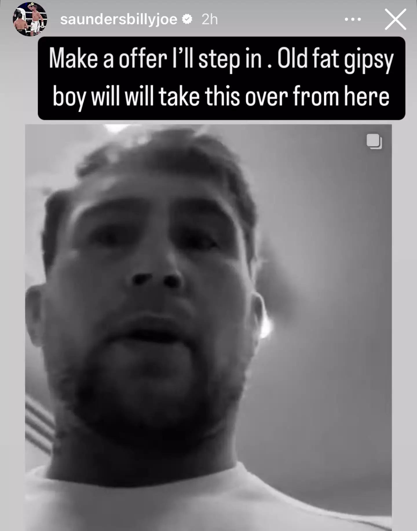 Billy Joe Saunders has offered to replace Tommy Fury against Darren Till. Image: Instagram/Billy Joe Saunders