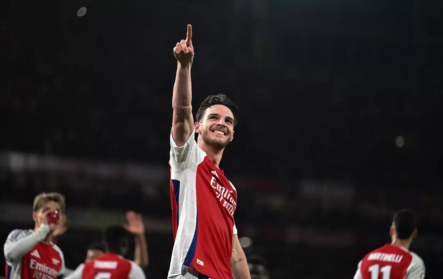 Declan Rice scored two stunning free-kicks against Real Madrid. Image: Getty