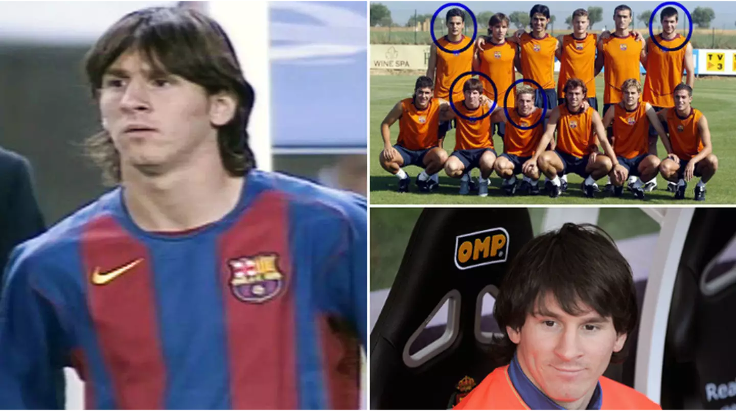 What happened to the five players on the bench with Lionel Messi for his Barcelona debut