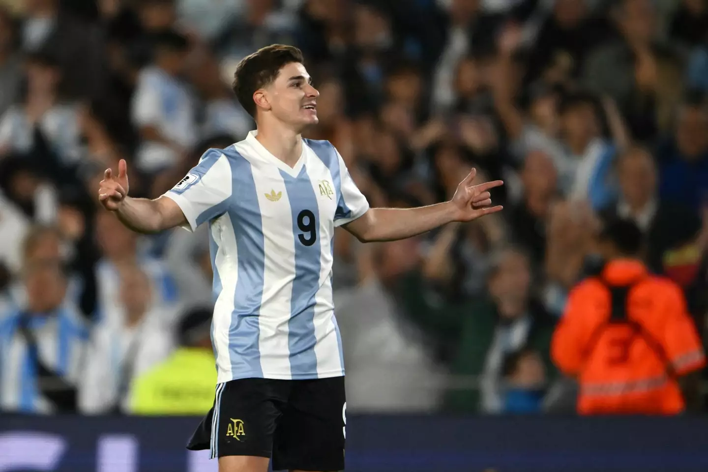 Julian Alvarez opened the scoring for Argentina in the fourth minute. Image: Getty