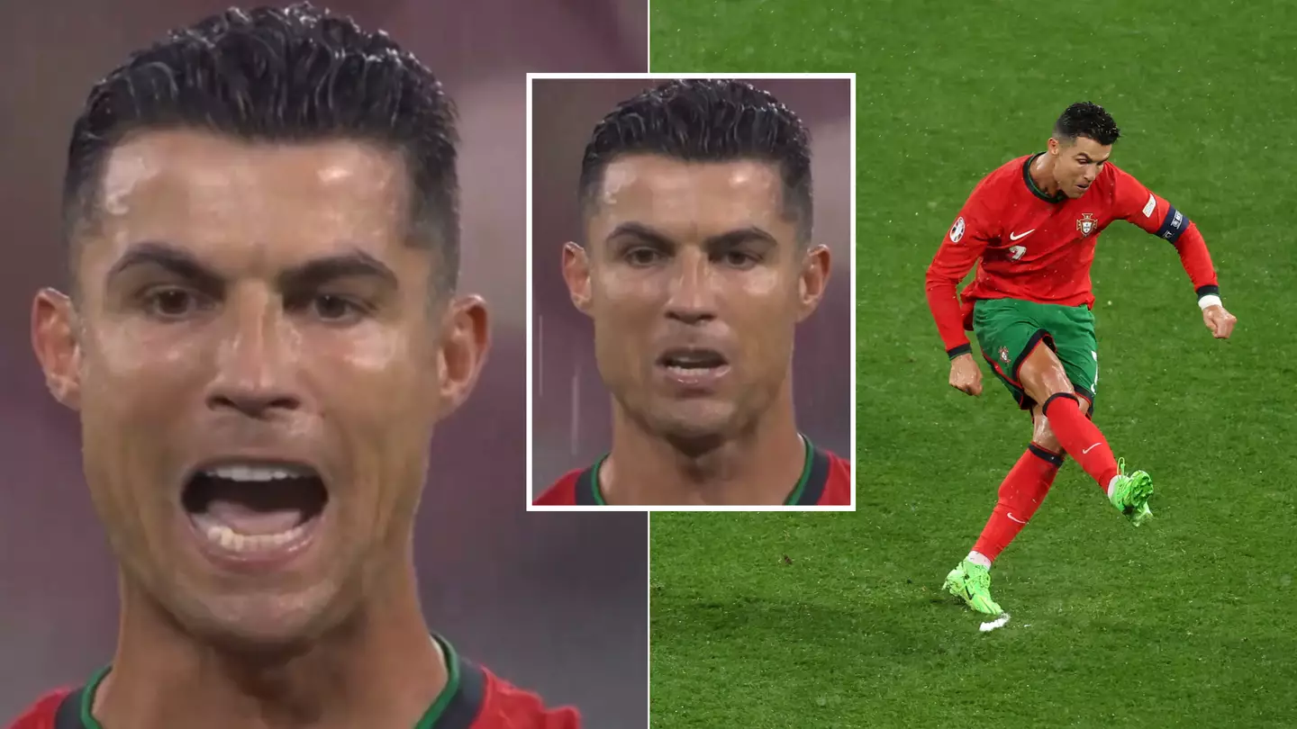 Fans spotted what Cristiano Ronaldo said before taking free-kick vs Czech Republic