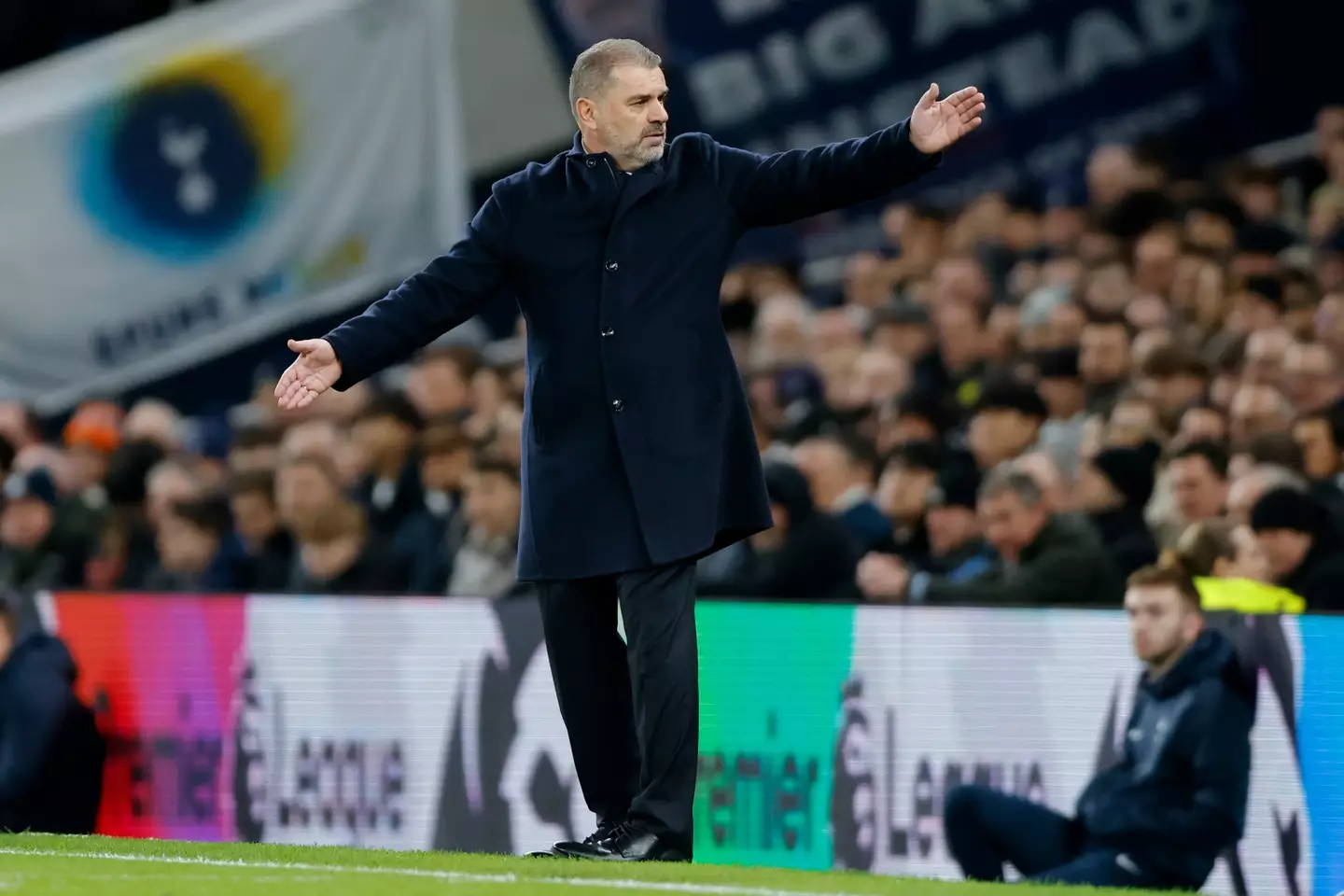 Ange Postecoglou during Tottenham vs. Brentford. Image: Getty