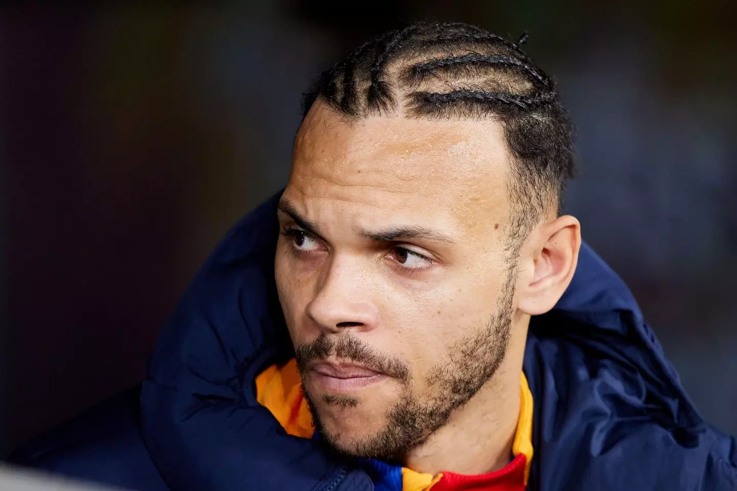 Braithwaite has spent much of his time sat on the bench. Image: Alamy