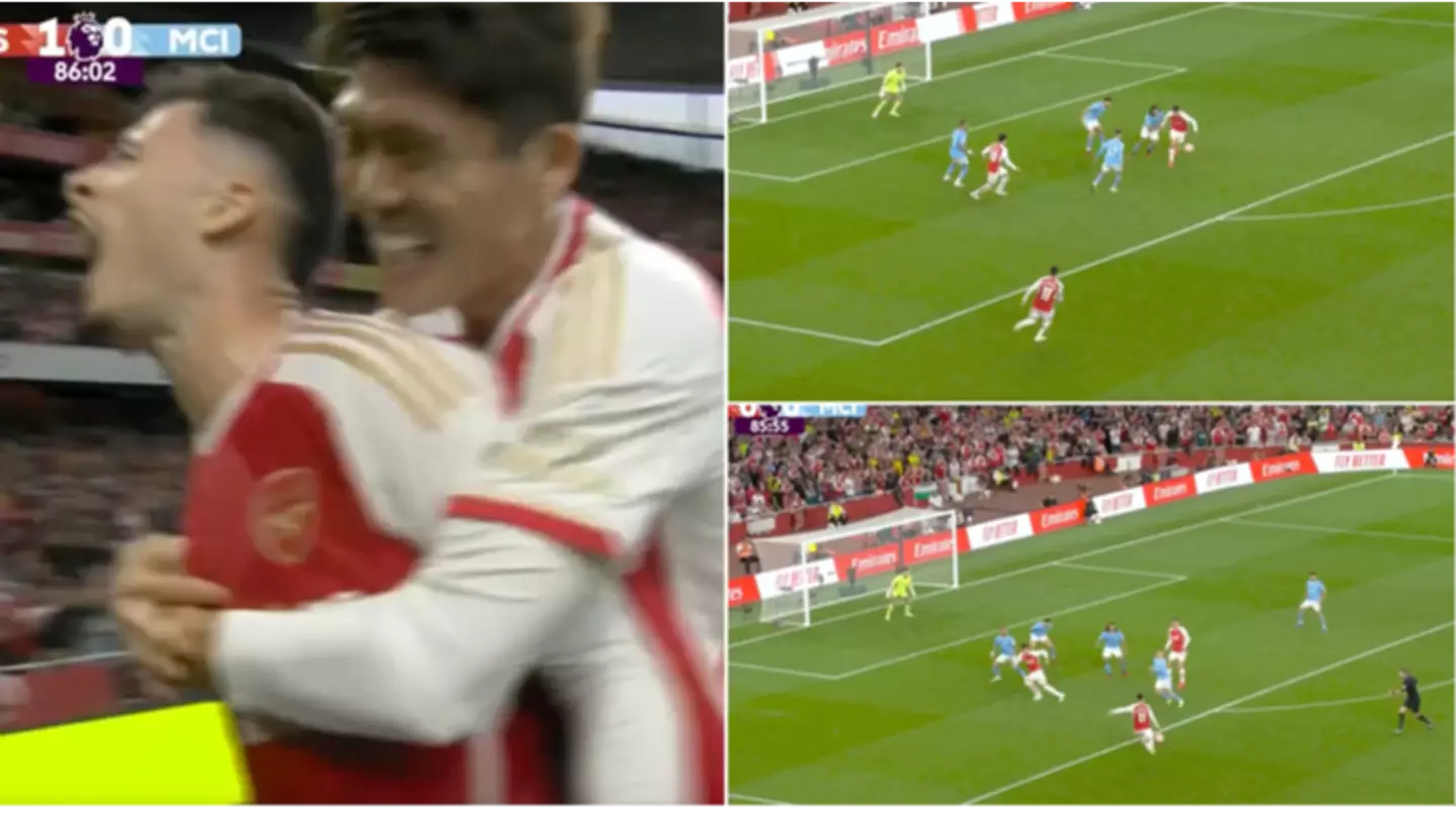Gabriel Martinelli wins the game for Arsenal against Man City with late strike, the Emirates has erupted