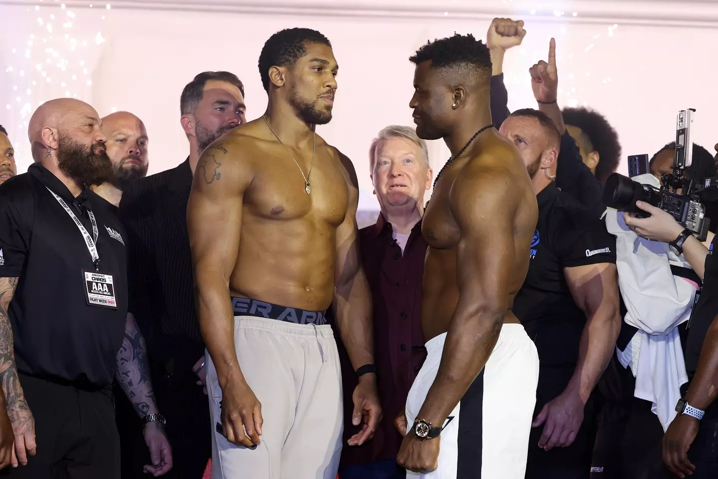 Fans remarked that Joshua looked bigger than his counterpart (Getty)