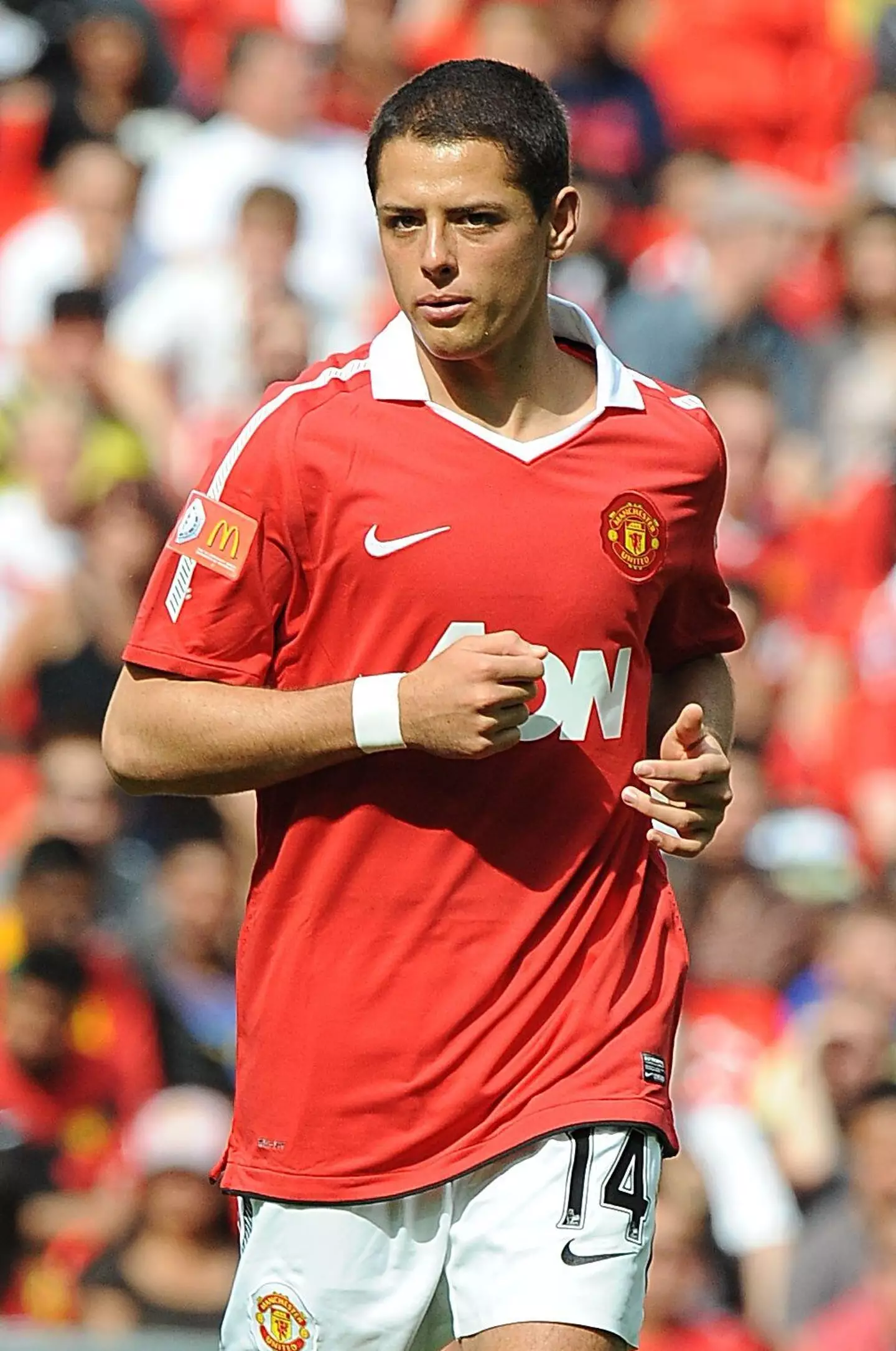 Javier Hernandez with Manchester United in 2010/11 |