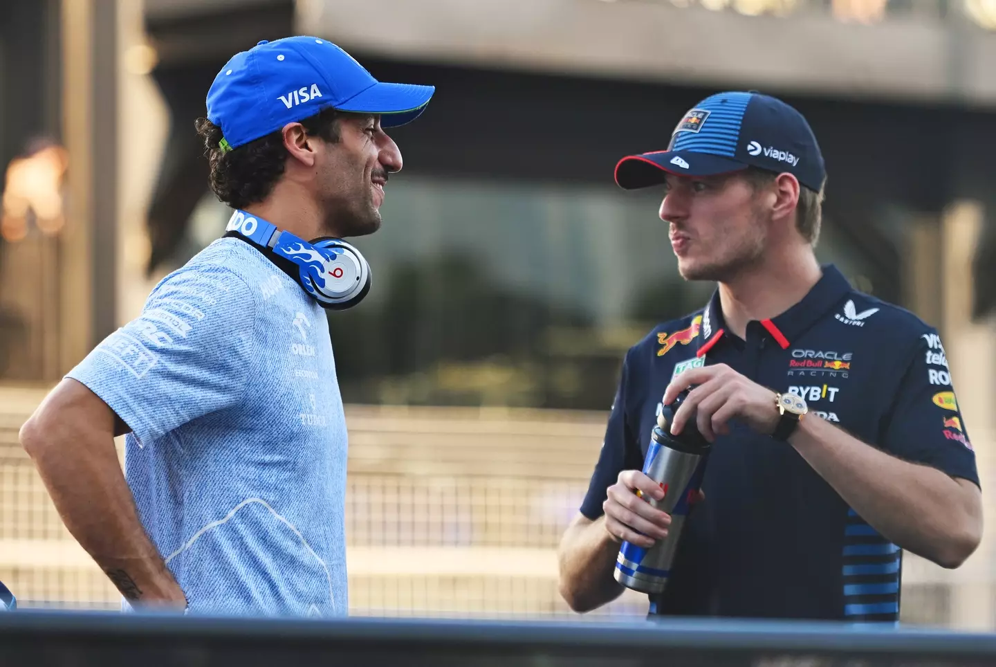 Max Verstappen and Daniel Ricciardo in 2024- Getty