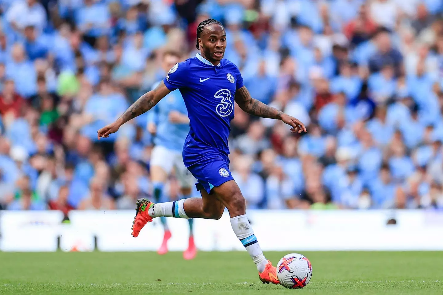 Raheem Sterling in action for Chelsea. Image: Alamy 