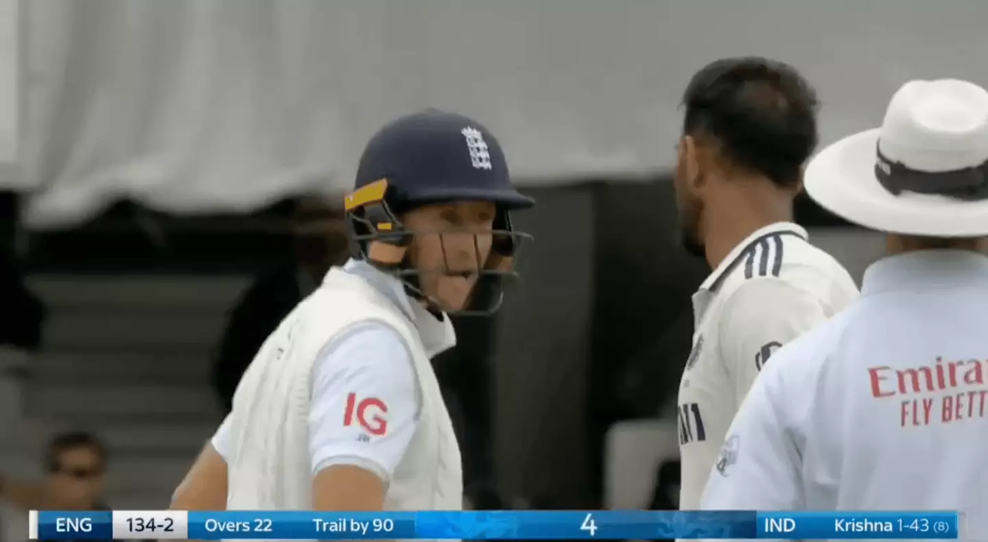 Root confronted Krishna on day two at The Oval (Image: Sky Sports)