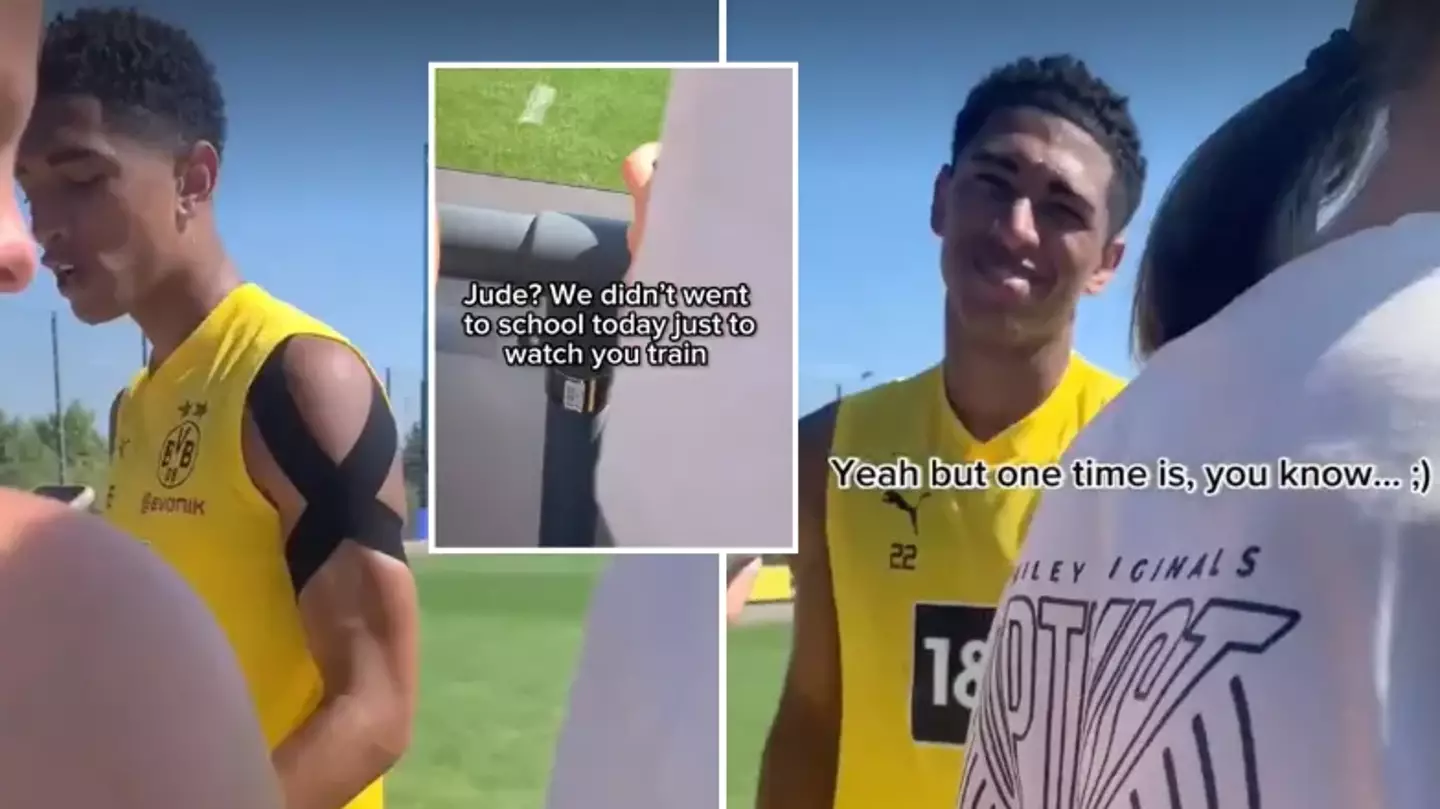 Jude Bellingham’s reaction to being told people skipped school to watch him train is priceless