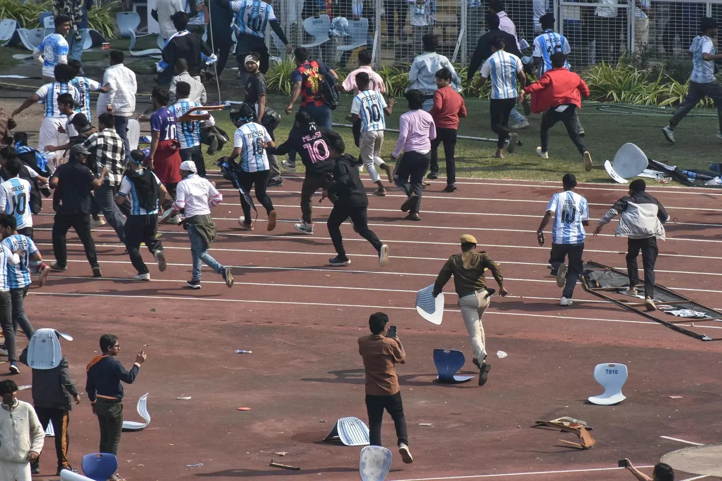 Fans at Salt Lake Stadium in Kolkata on December 13. Image credit: Getty
