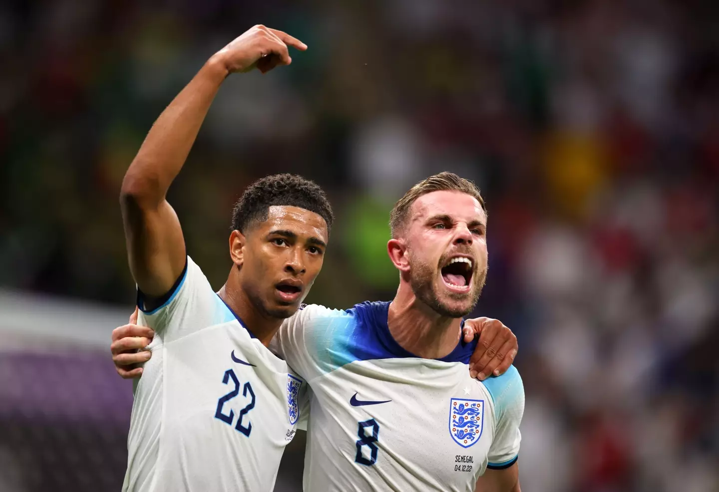 Jude Bellingham and Jordan Henderson celebrate. Image: Alamy 