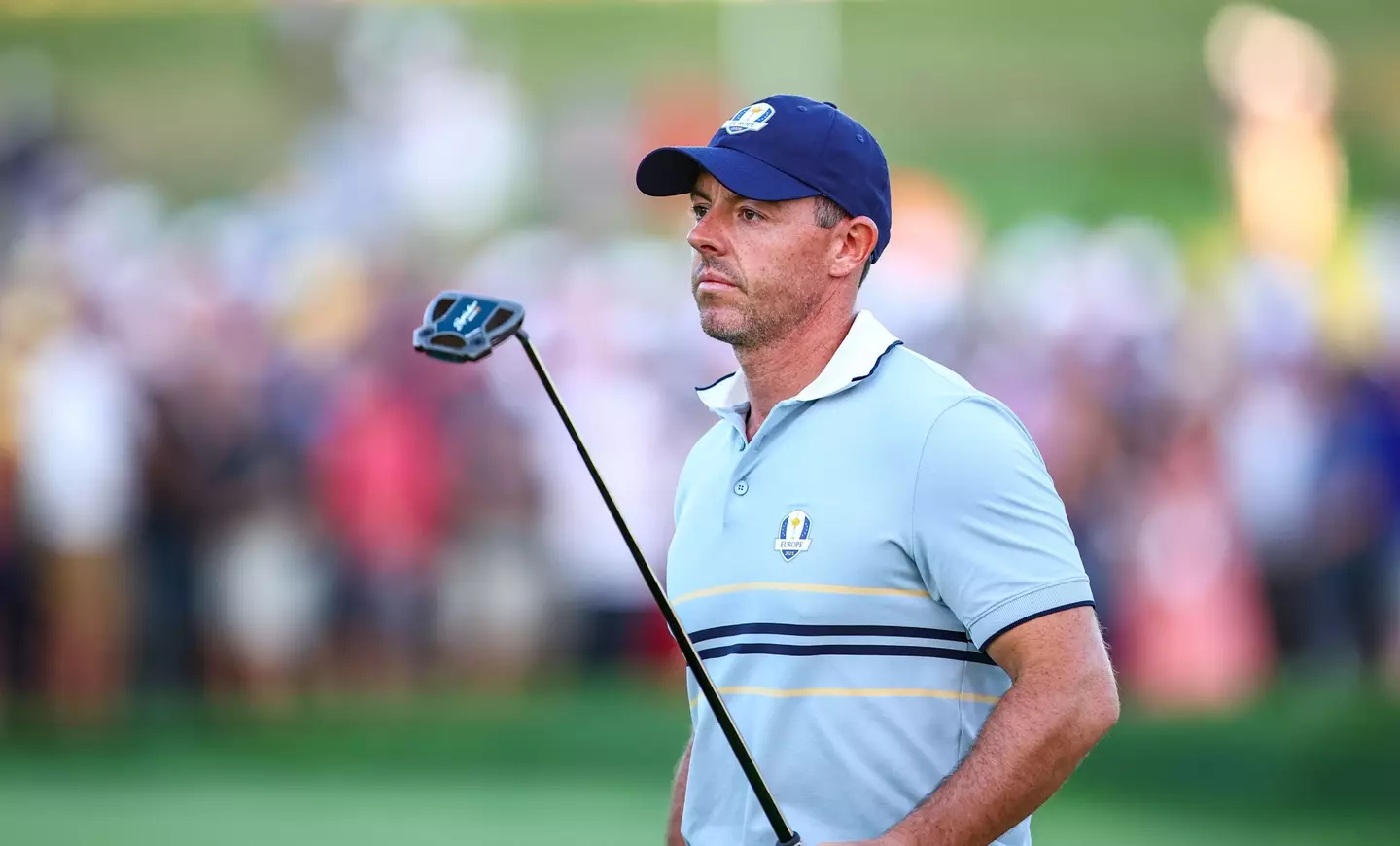 Rory McIlroy in action at the 2025 Ryder Cup. Image: Getty