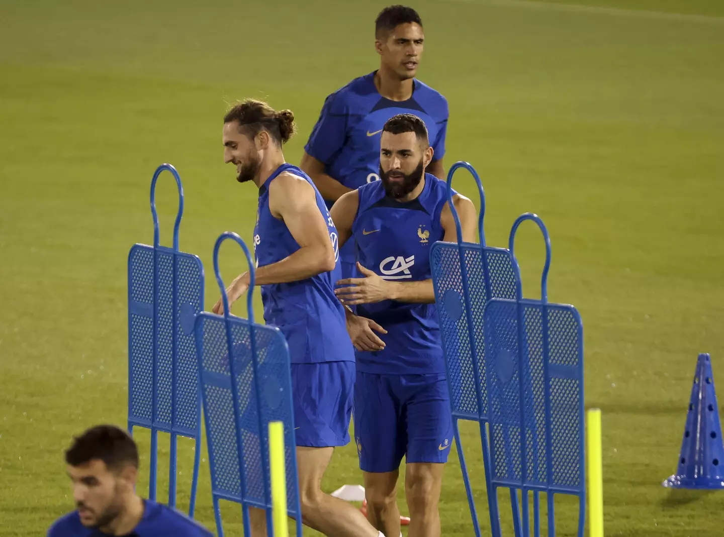 Karim Benzema in France training before the tournament started. Image: Alamy
