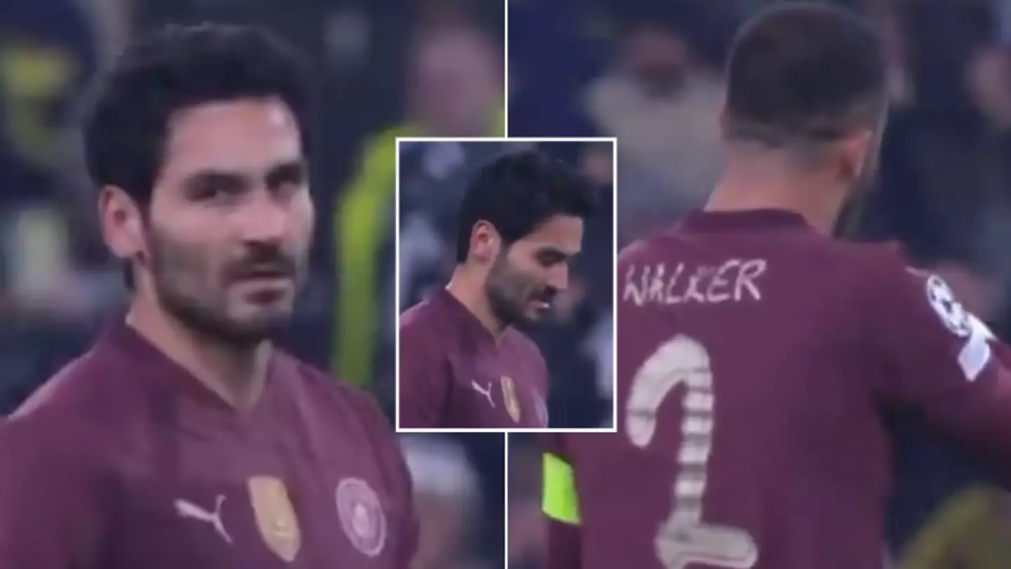 Eagle-eyed Man City fans spot moment between Kyle Walker and Ilkay Gundogan and it doesn't look good