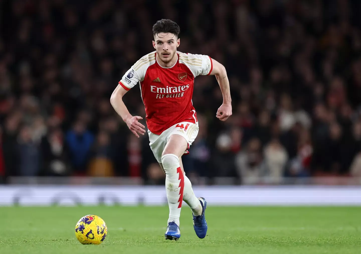 Declan Rice in action for Arsenal. Image: Getty 