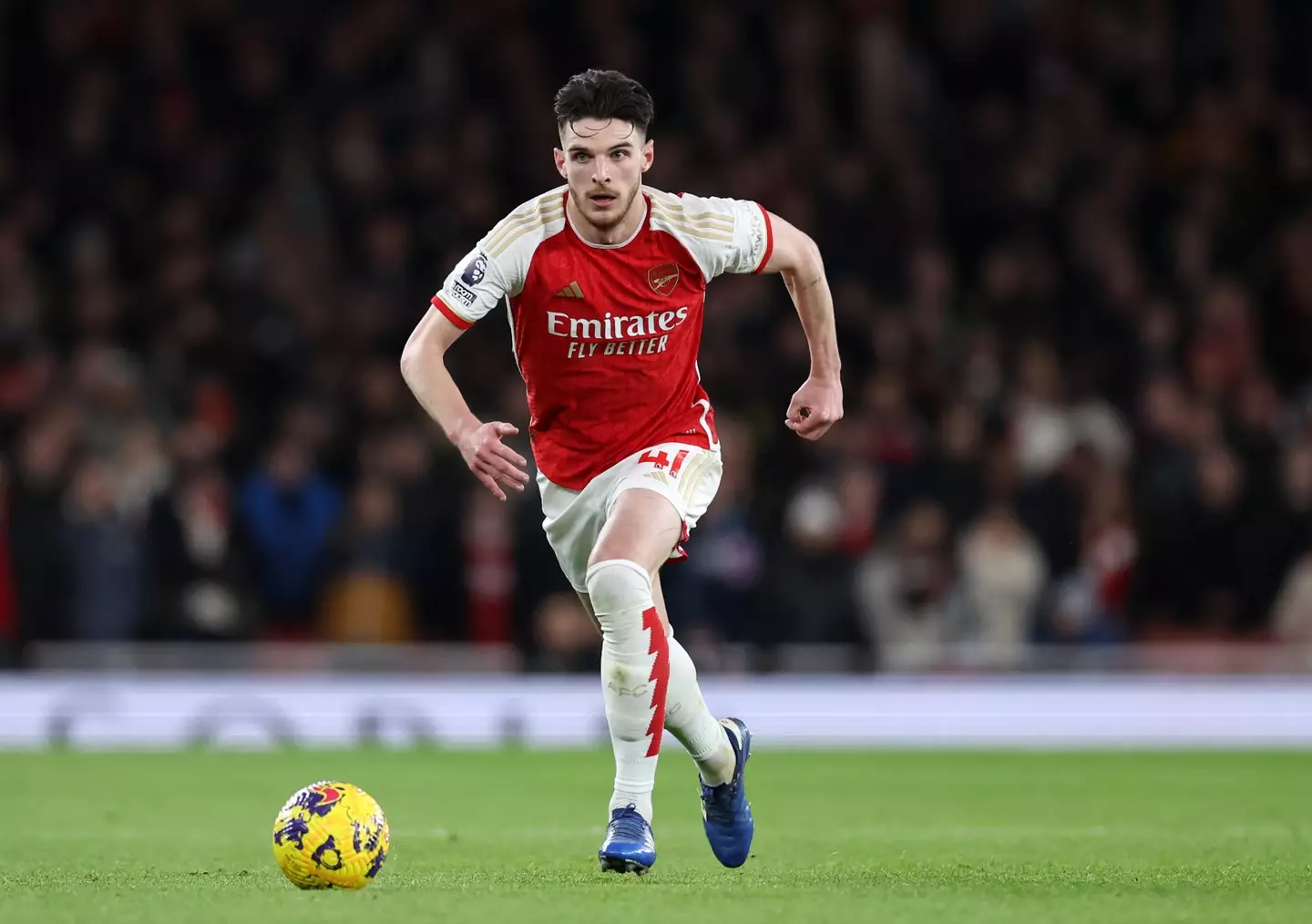 Declan Rice in action for Arsenal. Image: Getty