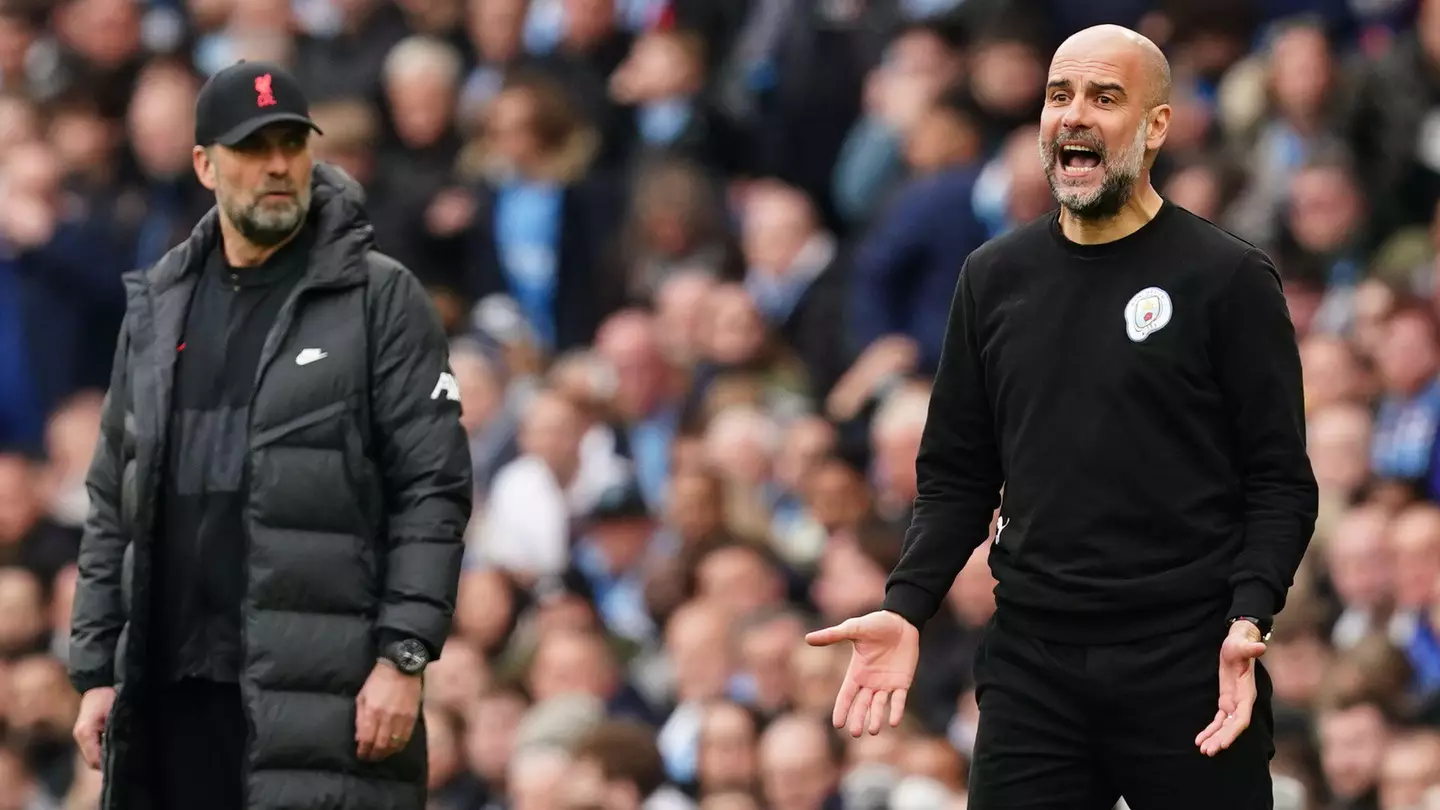 Liverpool's Jurgen Klopp and Manchester City's Pep Guardiola.